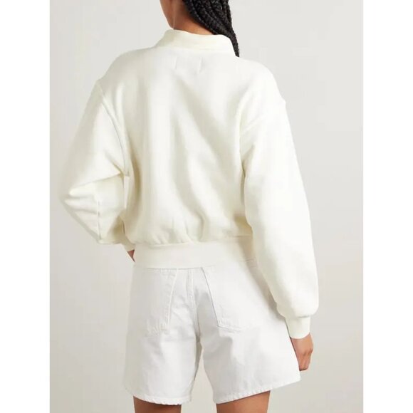 CITIZENS OF HUMANITY Remi Cotton-Blend Jersey Sweatshirt in White Size Large - Picture 2 of 9